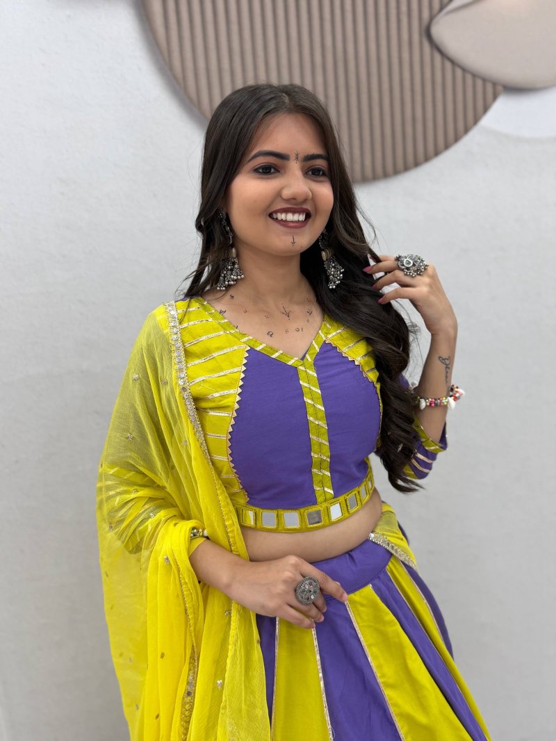 Pc 589 Pure Cotton Real Hand Work Navratri Lehenga Choli